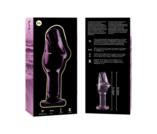 NEBULA SERIES BY IBIZA - MODEL 6 ANAL PLUG BOROSILICATE GLASS PINK 12.5 CM -O- 4 CM