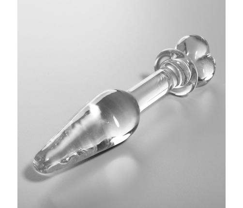 NEBULA SERIES BY IBIZA - MODEL 7 ANAL PLUG BOROSILICATE GLASS CLEAR 13.5 CM -O- 3 CM