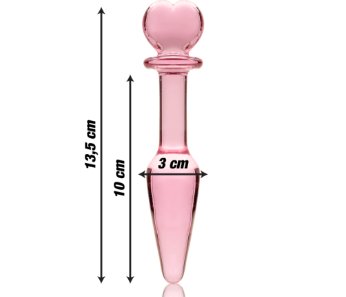 NEBULA SERIES BY IBIZA - MODEL 7 ANAL PLUG BOROSILICATE GLASS PINK 13.5 CM -O- 3 CM