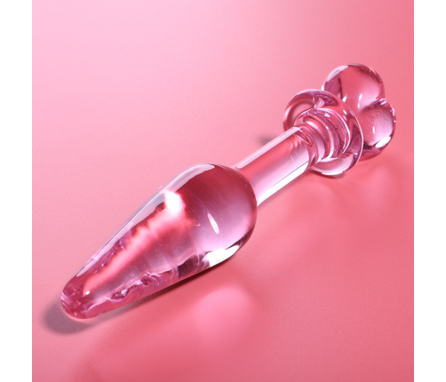 NEBULA SERIES BY IBIZA - MODEL 7 ANAL PLUG BOROSILICATE GLASS PINK 13.5 CM -O- 3 CM