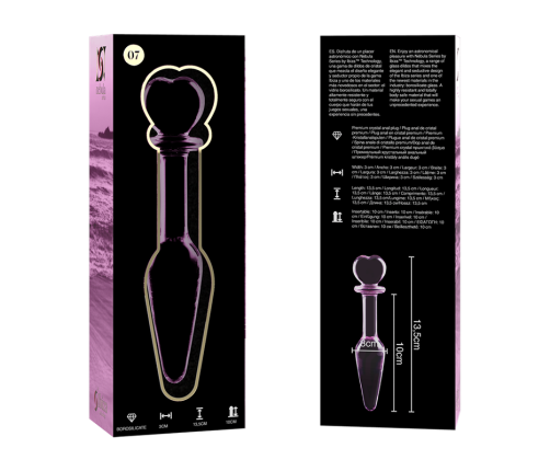NEBULA SERIES BY IBIZA - MODEL 7 ANAL PLUG BOROSILICATE GLASS PINK 13.5 CM -O- 3 CM