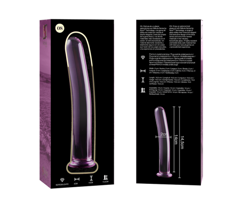 NEBULA SERIES BY IBIZA - MODEL 8 DILDO BOROSILICATE GLASS PINK 14.5 CM -O- 2 CM