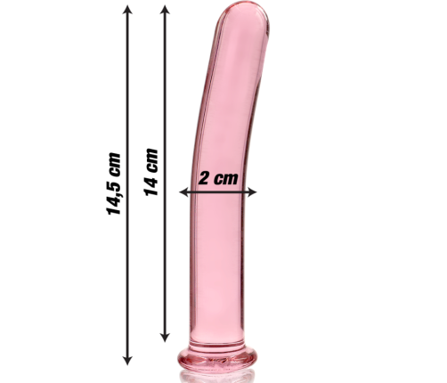 NEBULA SERIES BY IBIZA - MODEL 8 DILDO BOROSILICATE GLASS PINK 14.5 CM -O- 2 CM