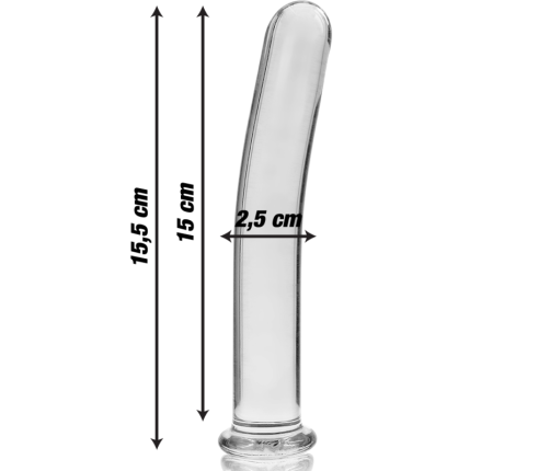 NEBULA SERIES BY IBIZA - MODEL 9 DILDO BOROSILICATE GLASS CLEAR 15.5 CM -O- 2.5 CM