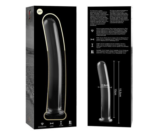 NEBULA SERIES BY IBIZA - MODEL 9 DILDO BOROSILICATE GLASS CLEAR 15.5 CM -O- 2.5 CM