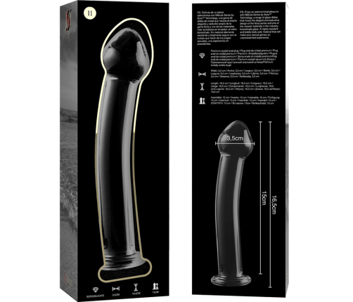 NEBULA SERIES BY IBIZA - MODEL 11 DILDO BOROSILICATE GLASS CLEAR 16 CM -O- 3 CM