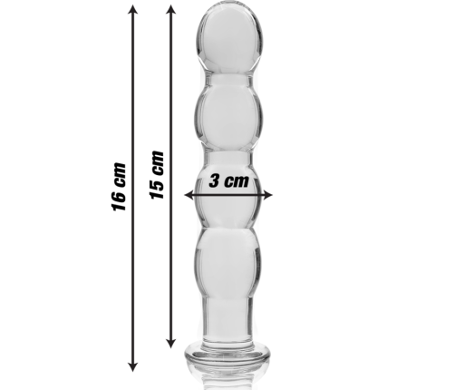 NEBULA SERIES BY IBIZA - MODEL 10 DILDO BOROSILICATE GLASS CLEAR 16.5 CM -O- 3.5 CM