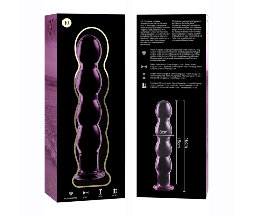 NEBULA SERIES BY IBIZA - MODEL 10 DILDO BOROSILICATE GLASS PINK 16.5 CM -O- 3.5 CM