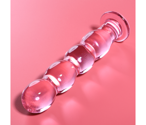 NEBULA SERIES BY IBIZA - MODEL 10 DILDO BOROSILICATE GLASS PINK 16.5 CM -O- 3.5 CM