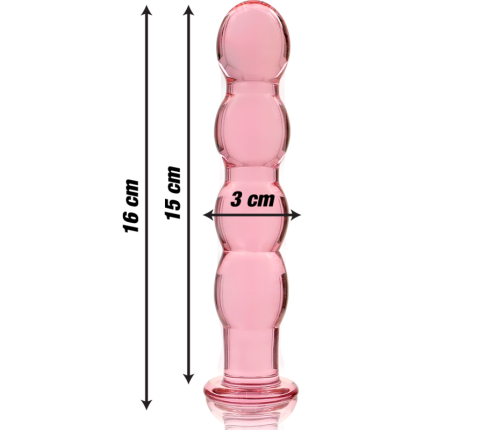 NEBULA SERIES BY IBIZA - MODEL 10 DILDO BOROSILICATE GLASS PINK 16.5 CM -O- 3.5 CM