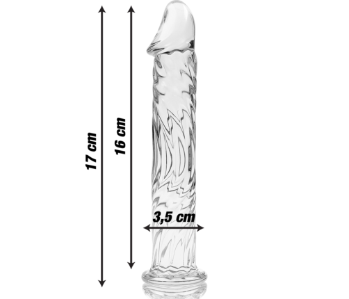 NEBULA SERIES BY IBIZA - MODEL 12 DILDO BOROSILICATE GLASS CLEAR 17 CM -O- 3.5 CM