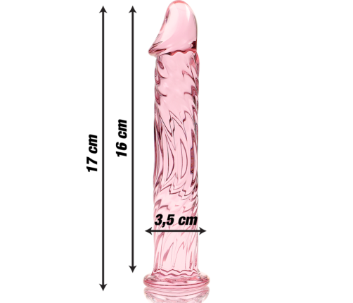 NEBULA SERIES BY IBIZA - MODEL 12 DILDO BOROSILICATE GLASS PINK 17 CM -O- 3.5 CM