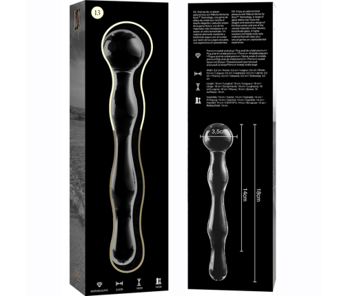 NEBULA SERIES BY IBIZA - MODEL 13 DILDO BOROSILICATE GLASS CLEAR 18 CM -O- 3.5 CM