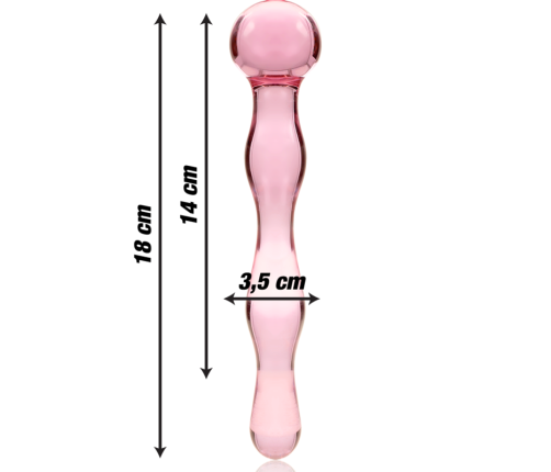 NEBULA SERIES BY IBIZA - MODEL 13 DILDO BOROSILICATE GLASS PINK 18 CM -O- 3.5 CM