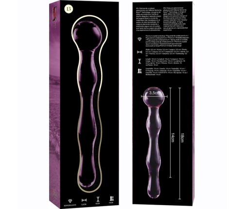 NEBULA SERIES BY IBIZA - MODEL 13 DILDO BOROSILICATE GLASS PINK 18 CM -O- 3.5 CM