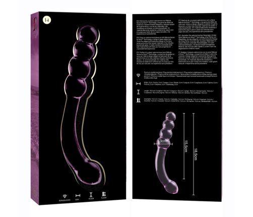 NEBULA SERIES BY IBIZA - MODEL 14 DILDO BOROSILICATE GLASS PINK 18.5 CM -O- 3 CM