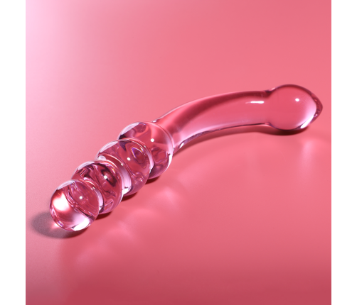 NEBULA SERIES BY IBIZA - MODEL 14 DILDO BOROSILICATE GLASS PINK 18.5 CM -O- 3 CM