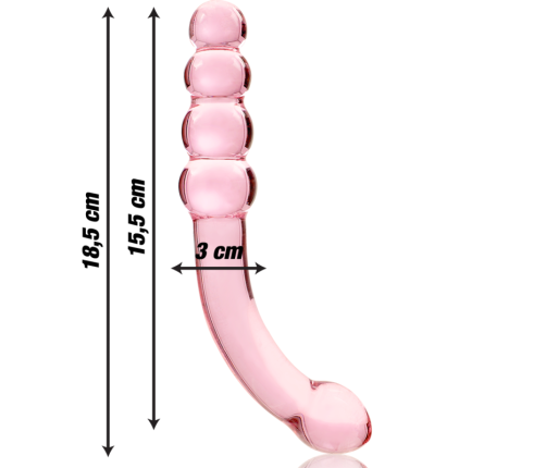 NEBULA SERIES BY IBIZA - MODEL 14 DILDO BOROSILICATE GLASS PINK 18.5 CM -O- 3 CM