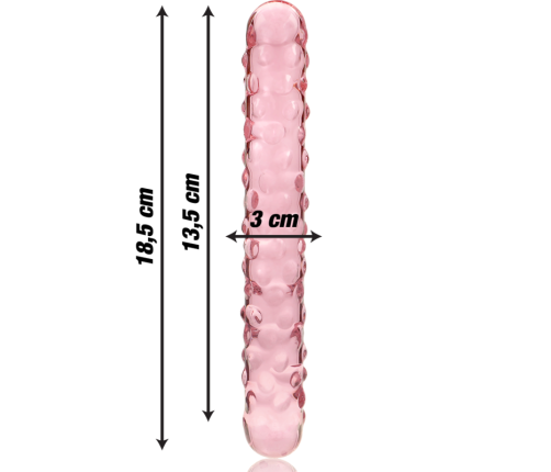 NEBULA SERIES BY IBIZA - MODEL 15 DILDO BOROSILICATE GLASS PINK 18.5 CM -O- 3 CM