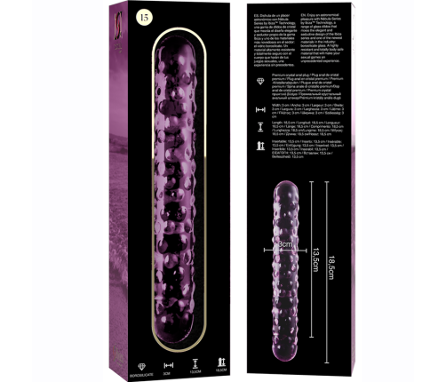 NEBULA SERIES BY IBIZA - MODEL 15 DILDO BOROSILICATE GLASS PINK 18.5 CM -O- 3 CM