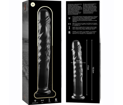 NEBULA SERIES BY IBIZA - MODEL 16 DILDO BOROSILICATE GLASS CLEAR 18.5 CM -O- 3 CM