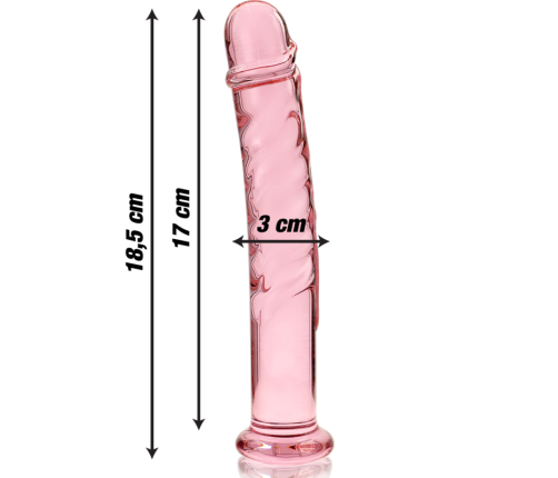 NEBULA SERIES BY IBIZA - MODEL 16 DILDO BOROSILICATE GLASS PINK 18.5 CM -O- 3 CM