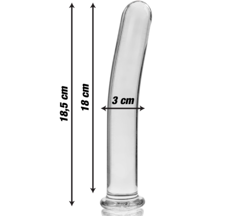 NEBULA SERIES BY IBIZA - MODEL 17 DILDO BOROSILICATE GLASS CLEAR 18.5 CM -O- 3 CM