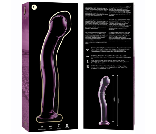 NEBULA SERIES BY IBIZA - MODEL 18 DILDO BOROSILICATE GLASS PINK 18.5 CM -O- 3.5 CM