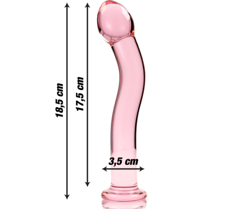 NEBULA SERIES BY IBIZA - MODEL 18 DILDO BOROSILICATE GLASS PINK 18.5 CM -O- 3.5 CM