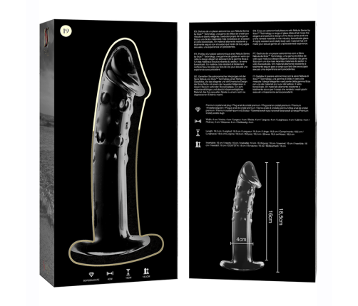 NEBULA SERIES BY IBIZA - MODEL 19 DILDO BOROSILICATE GLASS CLEAR 18.5 CM -O- 4 CM