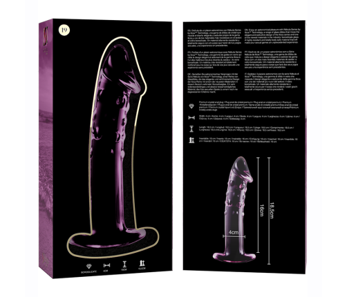 NEBULA SERIES BY IBIZA - MODEL 19 DILDO BOROSILICATE GLASS PINK 18.5 CM -O- 4 CM