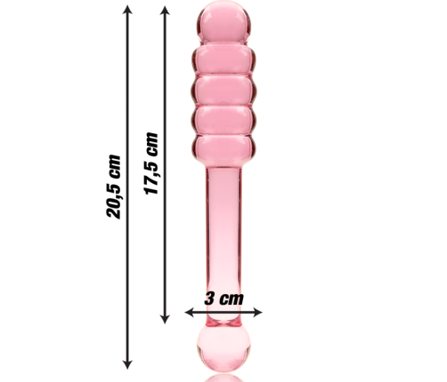 NEBULA SERIES BY IBIZA - MODEL 20 DILDO BOROSILICATE GLASS PINK 20.5 CM -O- 3 CM