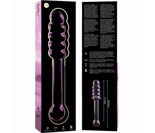 NEBULA SERIES BY IBIZA - MODEL 20 DILDO BOROSILICATE GLASS PINK 20.5 CM -O- 3 CM