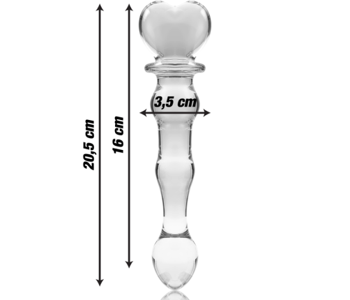 NEBULA SERIES BY IBIZA - MODEL 21 DILDO BOROSILICATE GLASS CLEAR 20.5 CM -O- 3.5 CM