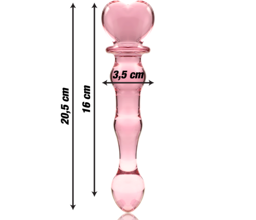 NEBULA SERIES BY IBIZA - MODEL 21 DILDO BOROSILICATE GLASS PINK 20.5 CM -O- 3.5 CM