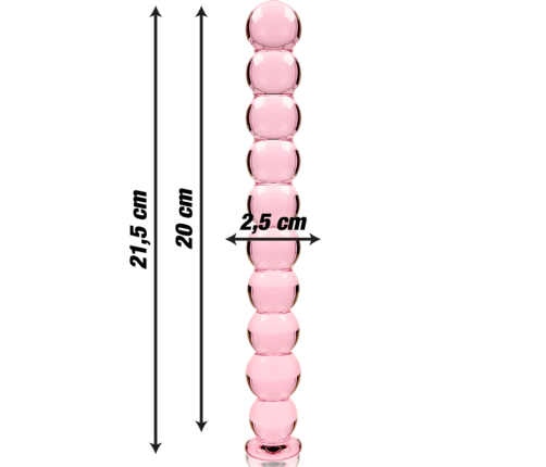 NEBULA SERIES BY IBIZA - MODEL 22 DILDO BOROSILICATE GLASS PINK 21.5 CM -O- 2.5 CM