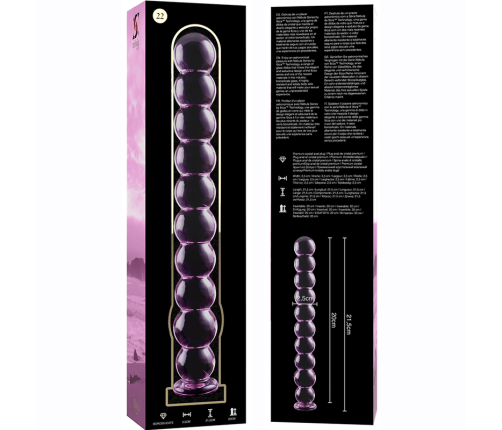 NEBULA SERIES BY IBIZA - MODEL 22 DILDO BOROSILICATE GLASS PINK 21.5 CM -O- 2.5 CM