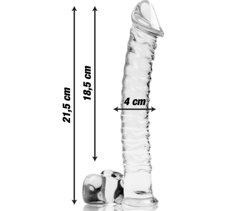 NEBULA SERIES BY IBIZA - MODEL 23 DILDO BOROSILICATE GLASS CLEAR 21.5 CM -O- 4 CM