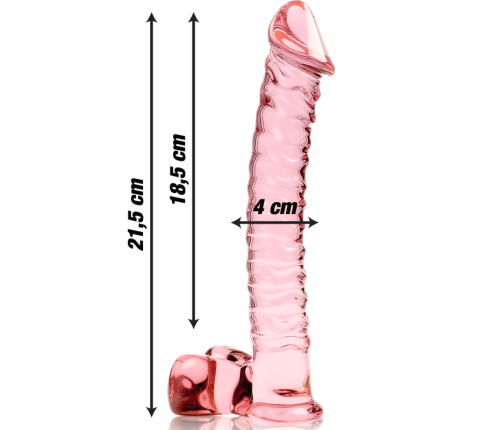 NEBULA SERIES BY IBIZA - MODEL 23 DILDO BOROSILICATE GLASS PINK 21.5 CM -O- 4 CM