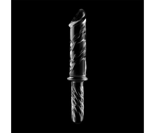 NEBULA SERIES BY IBIZA - MODEL 24 DILDO BOROSILICATE GLASS CLEAR 28.5 CM -O- 5 CM