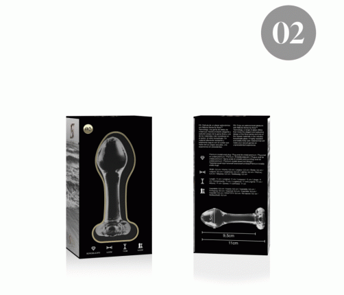 NEBULA SERIES BY IBIZA - MODEL 2 ANAL PLUG BOROSILICATE GLASS CLEAR 11 CM -O- 3.5 CM