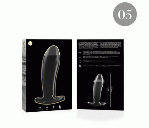 NEBULA SERIES BY IBIZA - MODEL 5 ANAL PLUG BOROSILICATE GLASS CLEAR 12.5 CM -O- 3.5 CM
