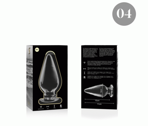 NEBULA SERIES BY IBIZA - MODEL 4 ANAL PLUG BOROSILICATE GLASS CLEAR 11 CM -O- 5 CM