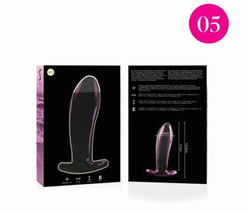 NEBULA SERIES BY IBIZA - MODEL 5 ANAL PLUG BOROSILICATE GLASS PINK 12.5 CM -O- 3.5 CM