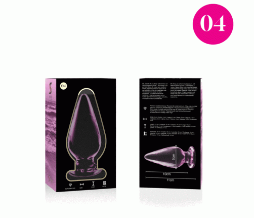 NEBULA SERIES BY IBIZA - MODEL 4 ANAL PLUG BOROSILICATE GLASS PINK 11 CM -O- 5 CM
