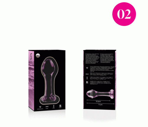 NEBULA SERIES BY IBIZA - MODEL 2 ANAL PLUG BOROSILICATE GLASS PINK 11 CM -O- 3.5 CM