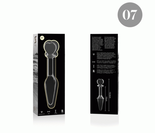 NEBULA SERIES BY IBIZA - MODEL 7 ANAL PLUG BOROSILICATE GLASS CLEAR 13.5 CM -O- 3 CM