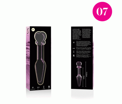NEBULA SERIES BY IBIZA - MODEL 7 ANAL PLUG BOROSILICATE GLASS PINK 13.5 CM -O- 3 CM