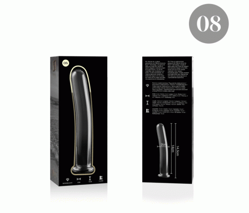 NEBULA SERIES BY IBIZA - MODEL 8 DILDO BOROSILICATE GLASS CLEAR 14.5 CM -O- 2 CM