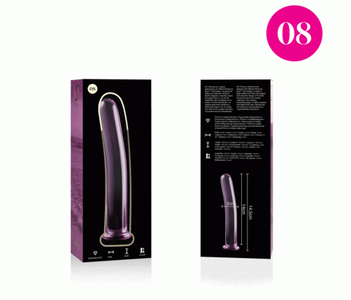 NEBULA SERIES BY IBIZA - MODEL 8 DILDO BOROSILICATE GLASS PINK 14.5 CM -O- 2 CM